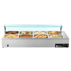 Uimoso Commercial Food Warmer 8-Pan 1700W Buffet Bain Marie with Glass Lid