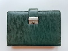 Gold Pfeil Organizer Wallet Notebook Filofax Pocket Size Green Leather/ Krause