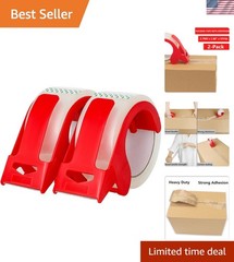 2-Pack Clear Packing Tape with Dispenser-2.7mil x 1.88″ x 55Y Heavy Duty Pack…