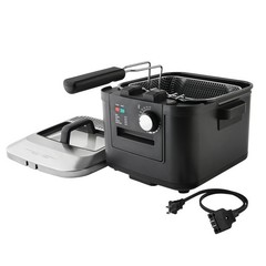 Mainstays 4L matte black deep fryer, adjustable temp control