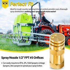 Boomless Spray Nozzle 1/2″ FPT #5 Orifices (90° & 180° Caps) 2.0 GPM for 6540-1