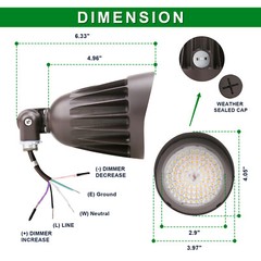 12Pack 25W LED Bullet Flood Light 3CCT LED Landscape Spotlight with KnuckleMount
