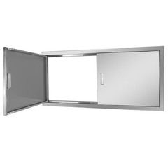 42W x 21H Inch Stainless Steel Outdoor Kitchen Access Door Double