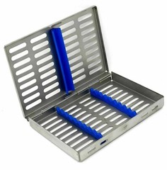 10x 10 Instruments Dental Surgical Sterilization Autoclave Cassette Tray Steel