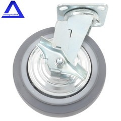 4PCS 8″ Heavy Duty Casters, Industrial Grade Rubber Caster with Brake 6000 LBS