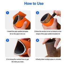 10X Pipe Saddle Template Cutting Guide for 3/4″-8″ Round Steel Copper PVC Pipes