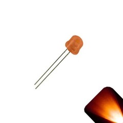 10 x LED 5mm / 4.8mm Amber Orange Diffused Ultra Bright Straw Hat LEDs Light RC