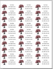150 Cherry Blossom Tree Mailing Return Address Labels Personalized 1 x 2 5/8 in