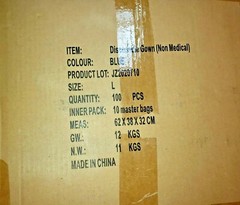 100 Count Case Non Medical Isolation Gowns (10 sealed packs of 10) Blue Large