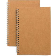 Paquete De 2 Cuadernos En Espiral Con Tapa Blanda, Cuaderno De Bocetos En Bla…