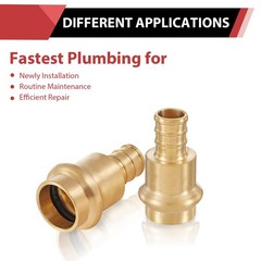 (Pack of 5) EFIELD 1/2 inch Press X 1/2 inch PEX Crimp Coupling Brass Adapters F