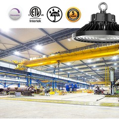8Pack ETL UFO LED High Bay Light 150W 5000K Dimmable IP65 for Warehouse Gym Shop