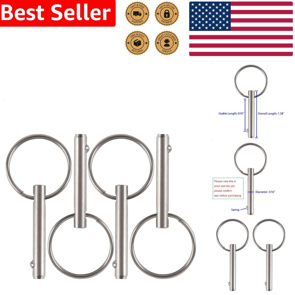 Quick Release Pin 4 Pack Marine 316 Stainless Steel Bimini Top Detent Hardware