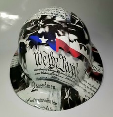 NEW FULL BRIM Hard Hat custom hydro dipped 2ND AMENDMENT IN YOUR FACE EDITION