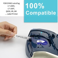 10PK Dymo Letratag Refill White Plastic for Dymo Label Maker LT-100T 100H 12mm