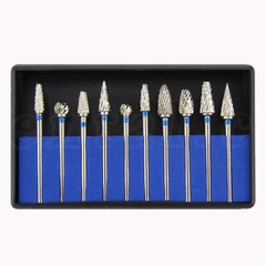 Tungsten Carbide Cutter HP Kit Dental Beauty Burs Lab Drill Polisher Tool 10 Pcs