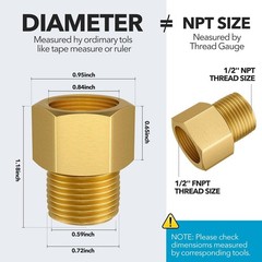 Corrosion-Resistant Brass Pipe Fitting Set, 1/2