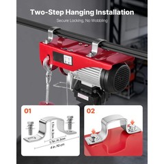 VEVOR Electric Hoist Crane Winch 2200 lbs 328 ft Wireless & 14 ft Wired Remote