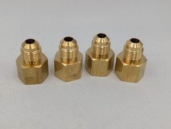 Brass Flare Reducer Adapter Female 1/2″ to Male 3/8″ Flare 1/2″ to 3/8″ Lot of 4