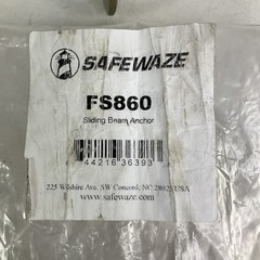 NEW Safewaze FS860 Sliding Beam Anchor