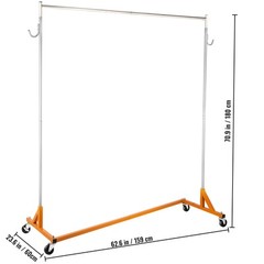 VEVOR 71in Garment Rack Z-Truck 300lbs Heavy-Duty Collapsible Clothing Stand