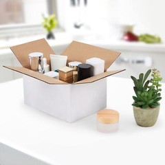 7x5x4 Inches Shipping Boxes Pack of 25 White Cardboard Corrugated Box for Mai…