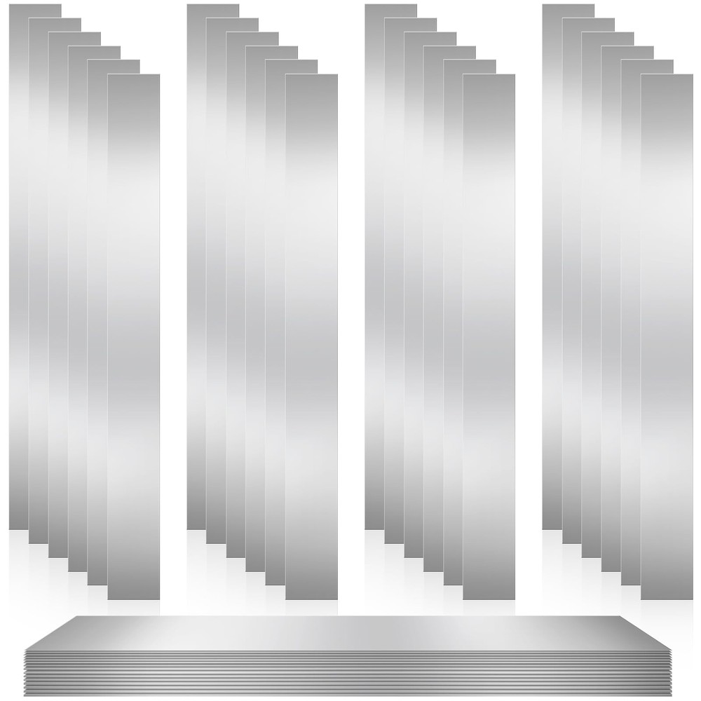 Blulu 24 Pcs 304 Stainless Steel Strips Metal Shim Stock Assortment 1″ Width x 1