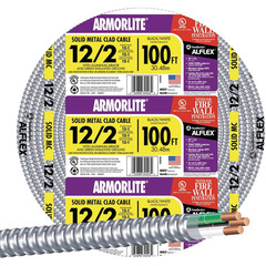 100Ft Flexible Aluminum Metal Clad Conduit 12/2 for Durable Wiring Solutions