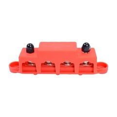 Red & Black 5/16″ 4 Stud Power Distribution Busbar Bus Bar With Cover Fast Ship