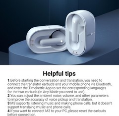 Timekettle M3 Language Translator Earbuds, Two-Way Translator Device #2374C