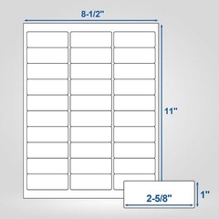 30000 1″ x 2 5/8″Self-Adhesive Shipping Labels for Laser & Inkjet 30 UP