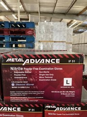 Advance Exam Nitrile Gloves Powder Free Black, Case Of 1000 PCs Large 5 Mil