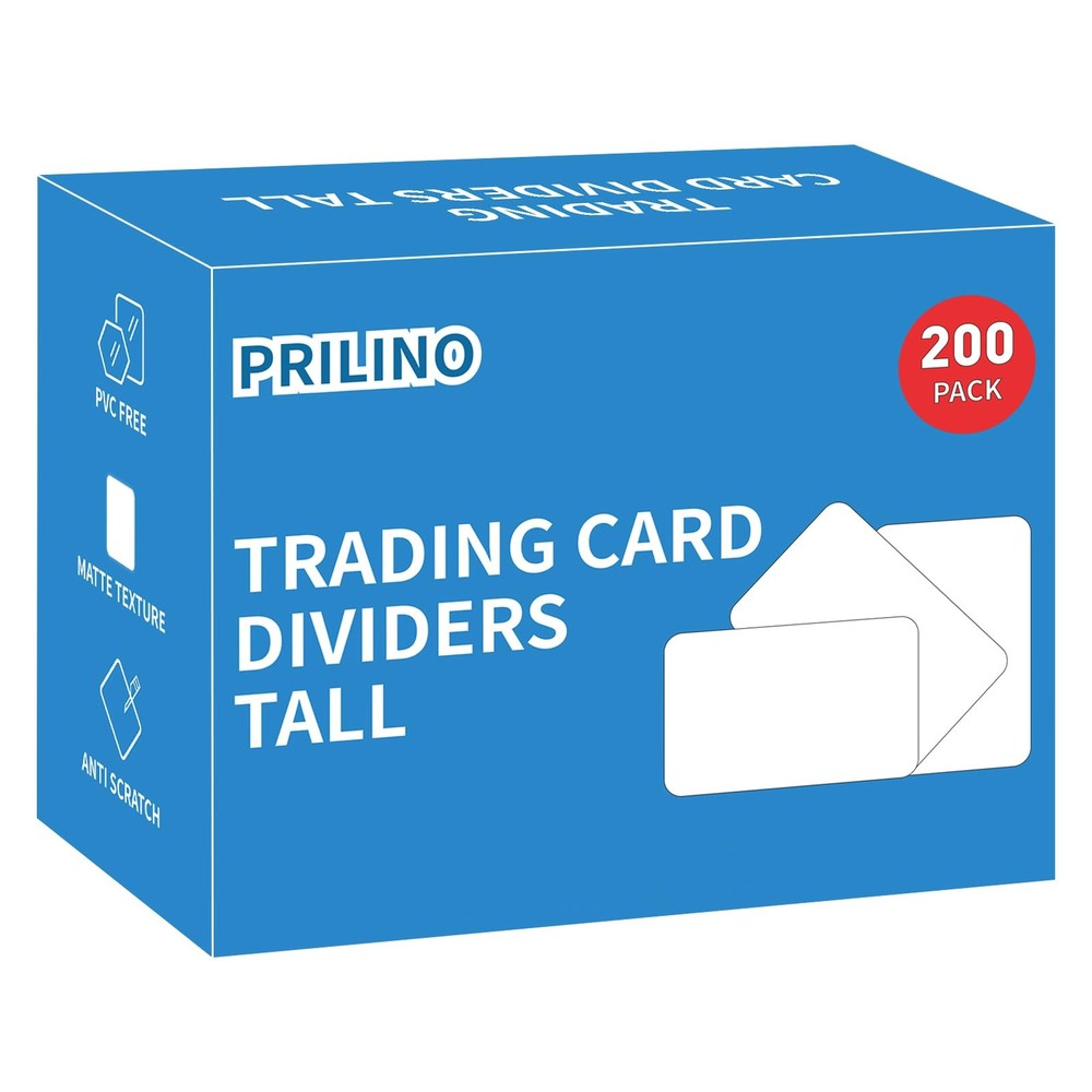 200ct Tall Trading Card Dividers – White Plastic Divider, Page