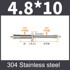 Structural Pop Rivets Dome Head Steel Monobolt Breakstem Fasteners 4.8mm 6.4mm