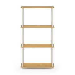 Furinno Turn-N-Tube 4-Tier Shelf Display Rack in Blonde Maple