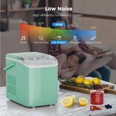 OLIXIS Ice Maker Machine with Handle,26lbs in 24 Hours,9 Cubes in 6 Mins,Auto…
