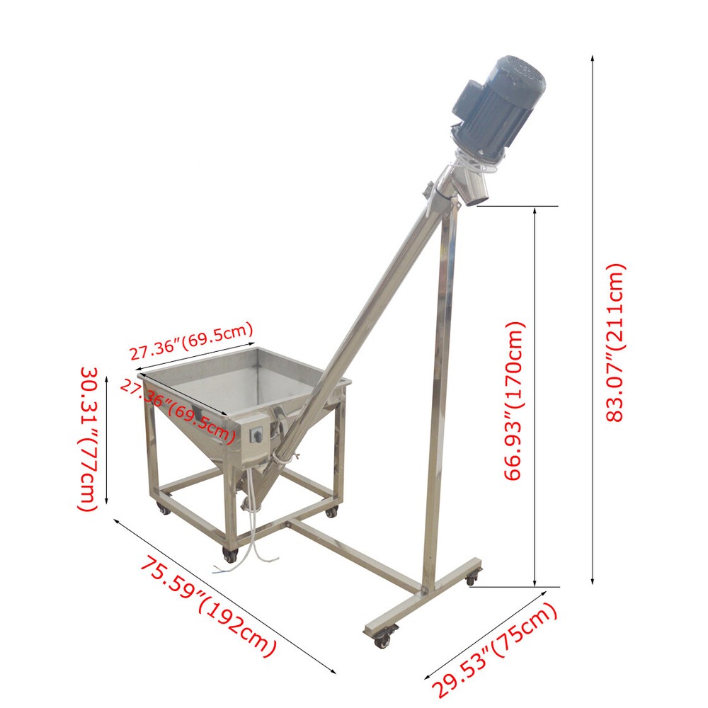Automatic Spring Feeding Inclined Feeder Screw Conveying Feeding Machine 220V