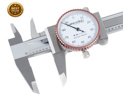 Precision Dial Caliper 0-4 Inch 0.001 Stainless Steel Fitted Box Included