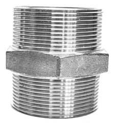 PACK OF 4 – 3/4″ Stainless Steel Hex Nipple – SS MNPT Close Nipple #150 – 0.75″