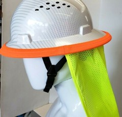 2 PC. FX SAFETY HARD HAT NECK SHIELD HELMET SUN SHADE HI VIS REFLECTIVE STRIPE