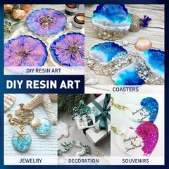 Honcaring Epoxy Resin 64OZ, Epoxy Resin Kit, Clear Resin Epoxy for Crafts, DI…
