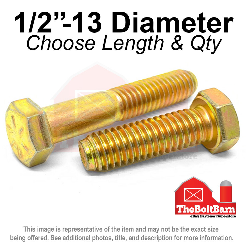 1/2″-13 Grade 8 Hex Cap Screws COARSE Thread USS Hex Bolts (Pick Length & Qty)