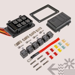 True Mods Waterproof 12V Fuse Relay Box Block Kit w/Pre-Wired Harness [12 & 16AW