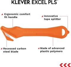 3 pack Klever Innovations 7″ Safety Cutter Orange (PLS-400-30G)