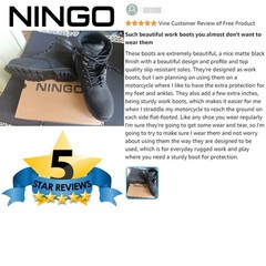 NINGO 6” Men Leather Safety Work Boot Steel/Soft Toe Lace Up Trail Hiking Shoes