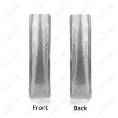 Multi Size Silver Aluminium Mylar Glossy Flat Open Top Powder Pouch