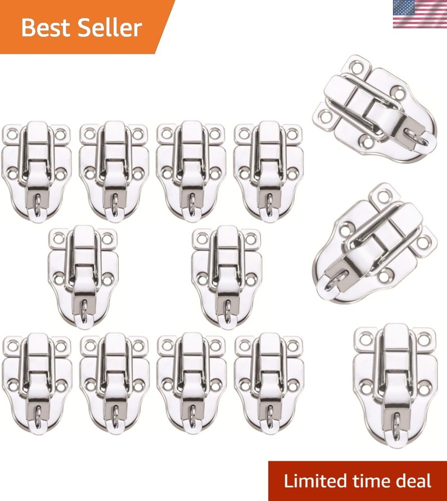 Retro Duckbilled Box Hasp Lock Toggle Latch – 10 Pack with Screws Included