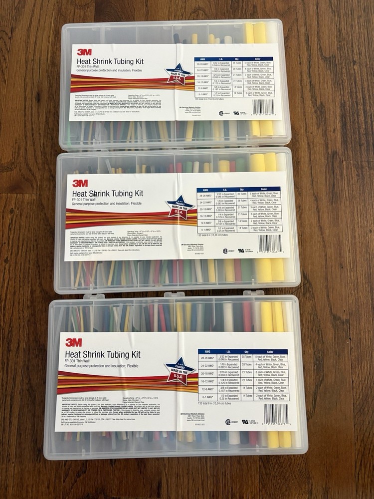 3M FP-301 Heat Shrink Tubing Kit (1) Assorted Colors – BRAND NEW