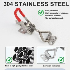 4 PCS 4001 Toggle Latch Clamp with Lock Hole, 304 Stainless Steel Draw Latche…