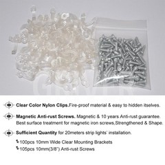 Griver 100 Pack Strip Light Mounting Brackets,Fixing Clips,One-Side Fixing,10…